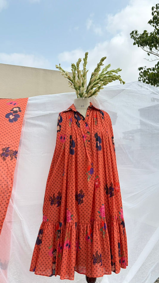 Sunset Bloom Cotton Dress