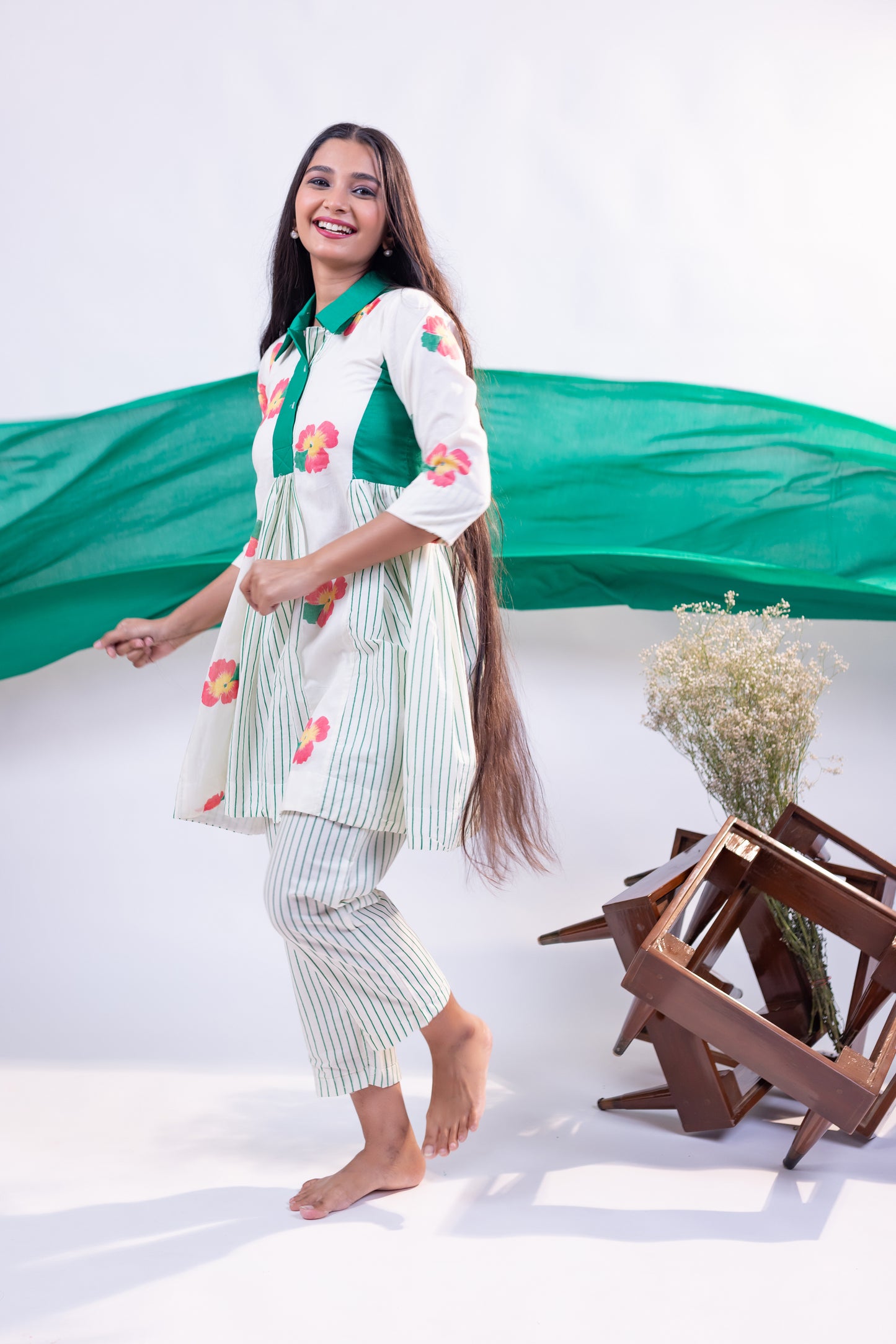 Graceful Handcrafted Cotton Kurta Set