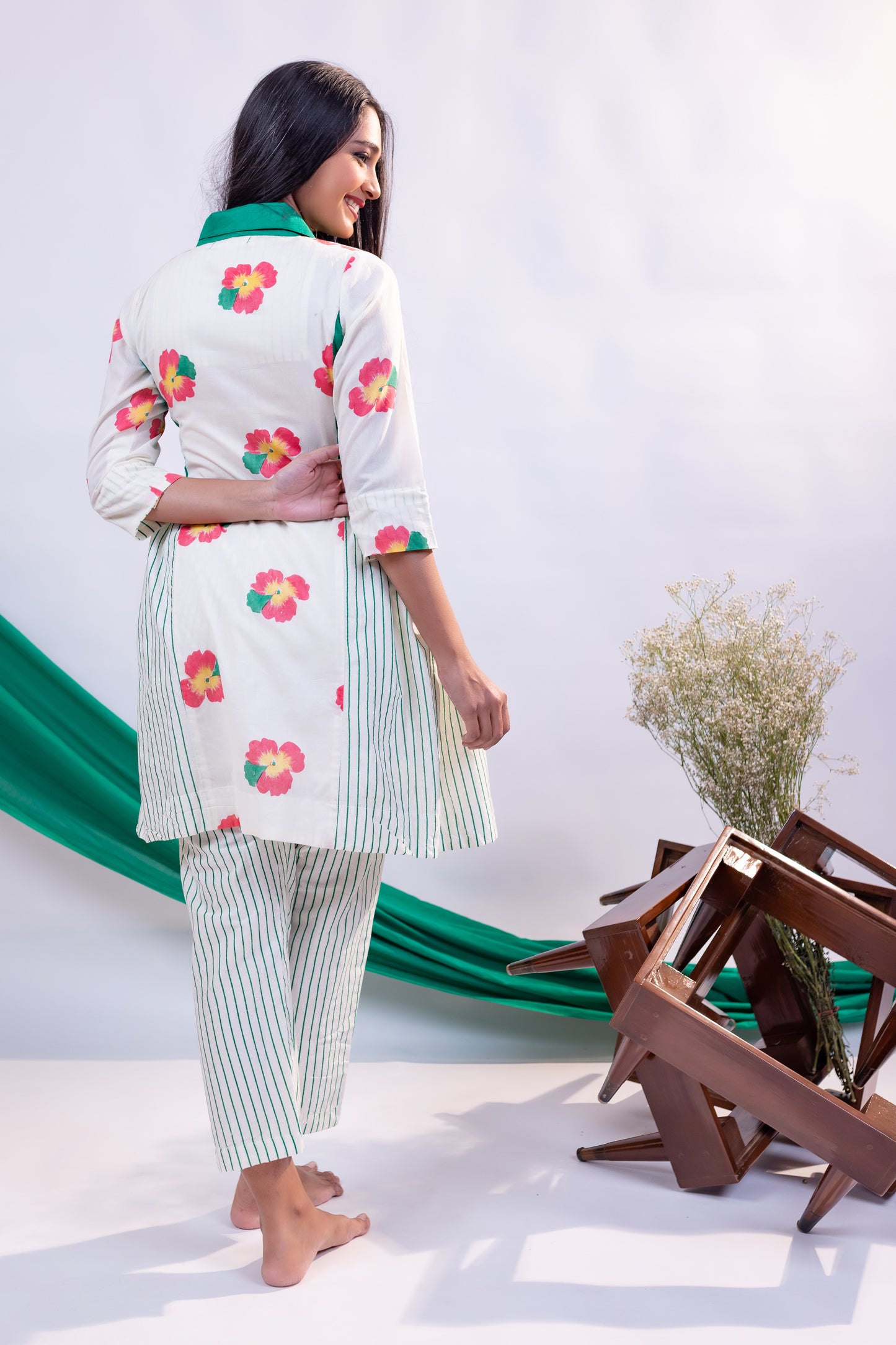 Graceful Handcrafted Cotton Kurta Set