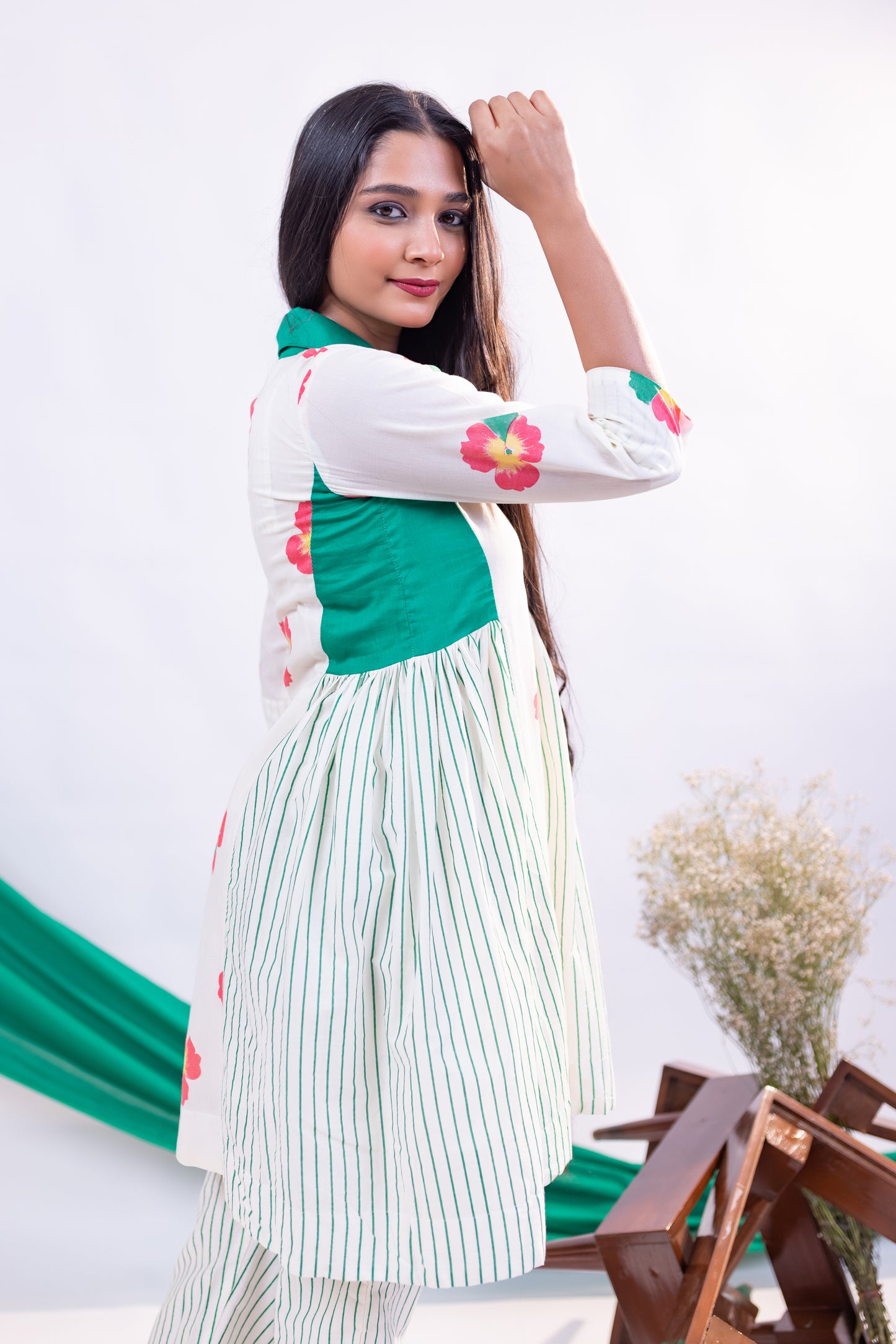 Graceful Handcrafted Cotton Kurta Set