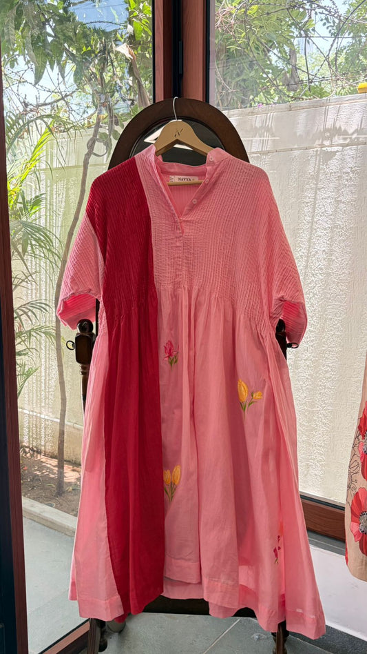 Blush Bloom Hand-Painted Dress Set