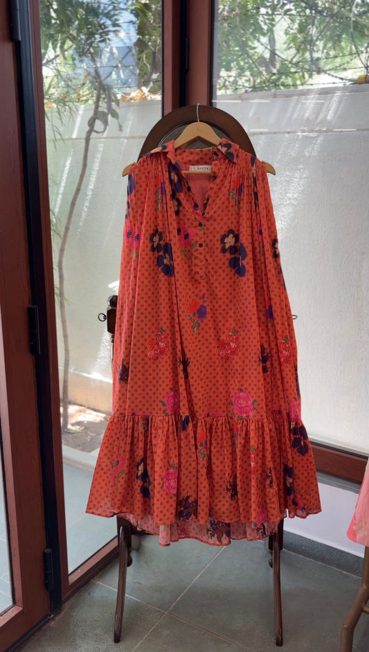 Sunset Bloom Cotton Dress