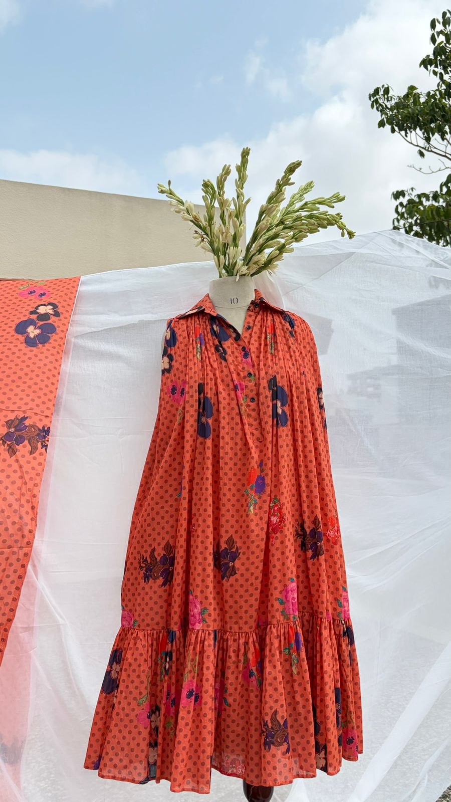 Sunset Bloom Cotton Dress