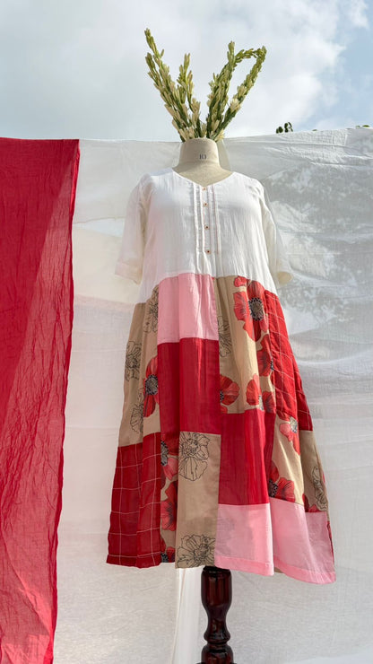 Bloom & Blush Panel Dress