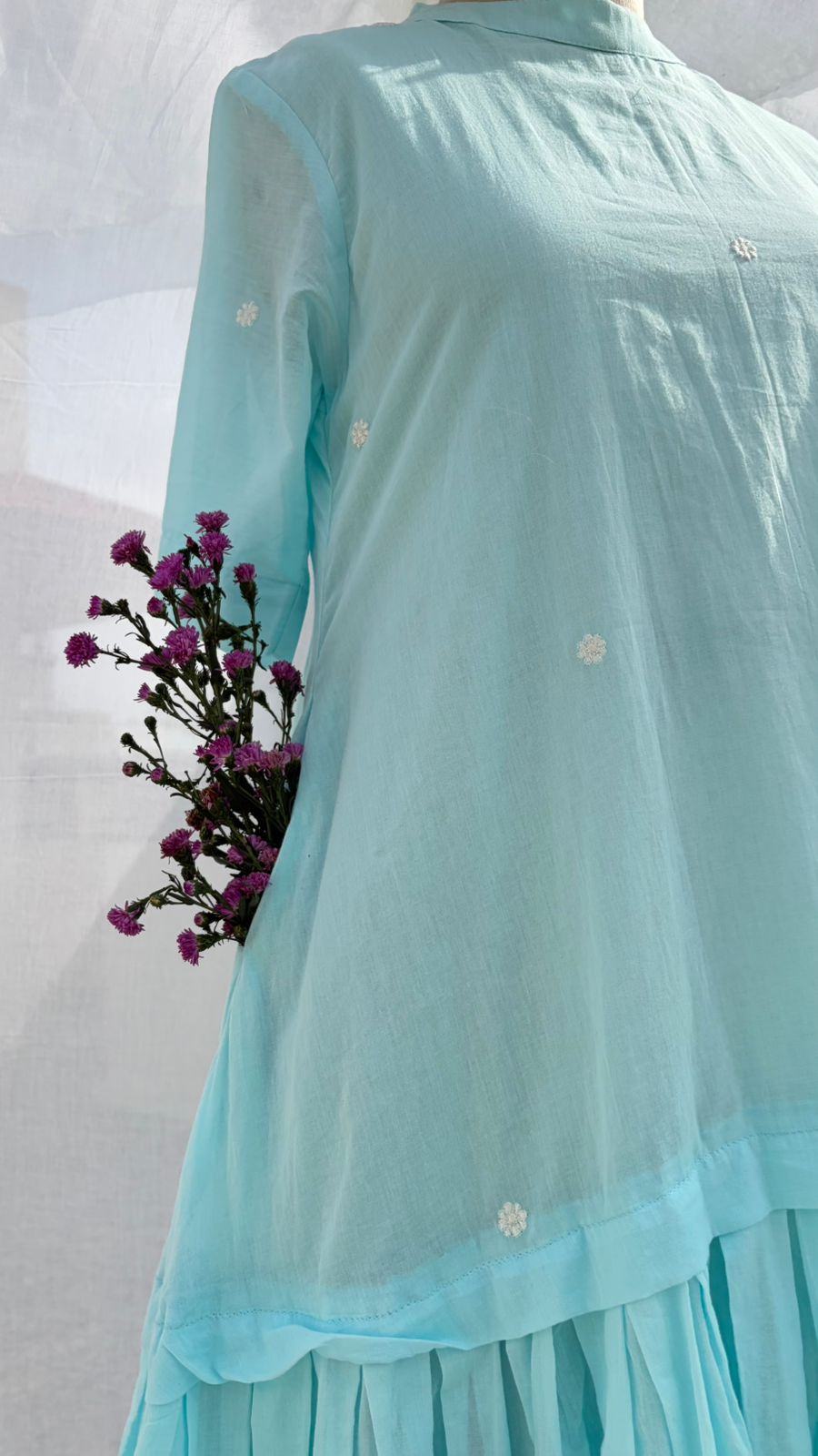 Sky Blue Flowy Midi Dress