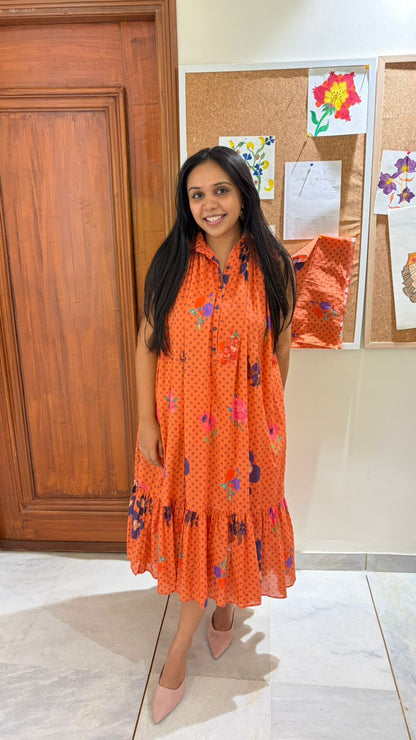 Sunset Bloom Cotton Dress